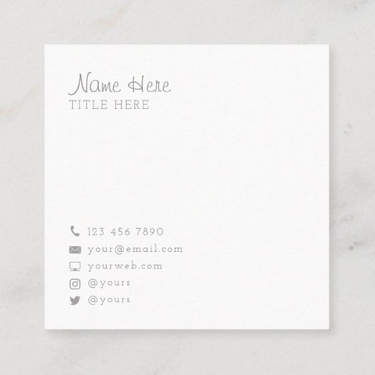 Mooie minimalistische Visitekaartjes rond het cirk (Achterkant)