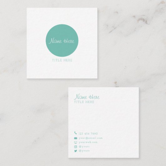 Mooie minimalistische Visitekaartjes rond het cirk (Voorkant / Achterkant)