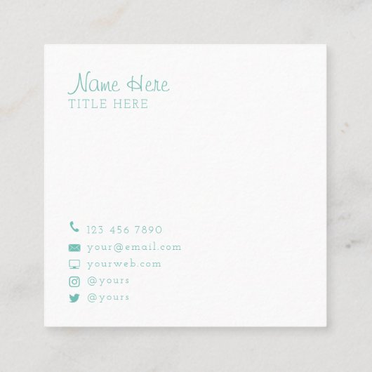 Mooie minimalistische Visitekaartjes rond het cirk (Achterkant)