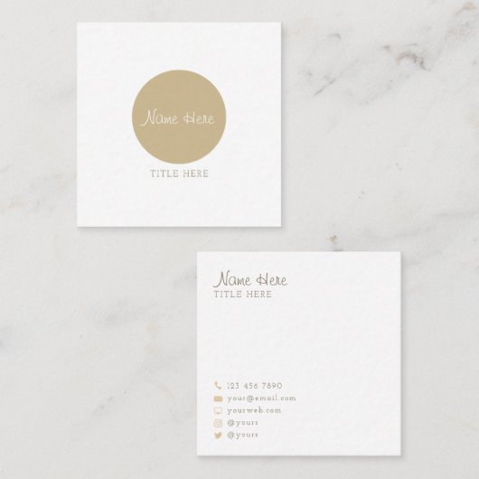 Mooie minimalistische Visitekaartjes rond het cirk (Voorkant / Achterkant)