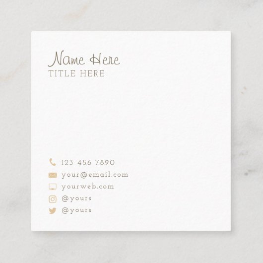 Mooie minimalistische Visitekaartjes rond het cirk (Achterkant)