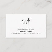 Mooie minimalistische zwarte inkt, bruiloft RSVP Informatiekaartje (Voorkant)