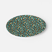 Mooie Mint & Gouden Cheetah Print Papieren Bordje (Gekanteld)
