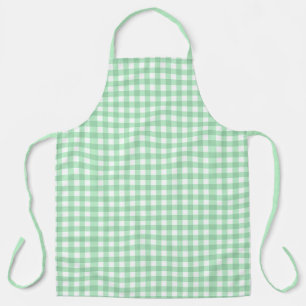 Mooie Mint Green White Gingham Check Schort