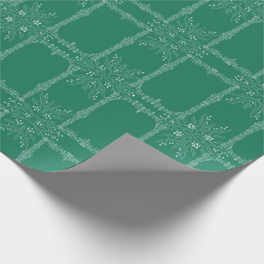 Mooie Mint Groene Bloem Cadeaupapier (Hoek)