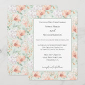 Mooie Mint Perzik Orchidee Bloemen Bruiloft Kaart (Voorkant / Achterkant)