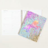 Mooie Mint Unicorn Dierenprint glitters monogram Planner (Display)