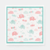 Mooie Mintgroene Olifant Jongen Meisje Baby Shower Servet (Voorkant)