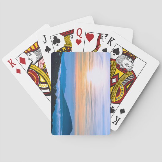 Mooie mist met bergen pokerkaarten (Achterkant)