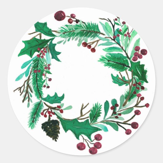 Mooie mistletoe met schaarste ronde sticker (Voorkant)