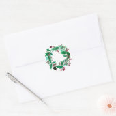 Mooie mistletoe met schaarste ronde sticker (Envelop)