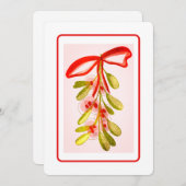Mooie Mistletoe Plant digitale geschilderde look Feestdagenkaart (Voorkant / Achterkant)