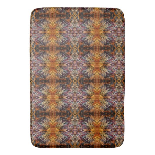 Mooie Mixed Pattern Yellow Oranje Brown Blue Badmat (Voorkant Verticaal)