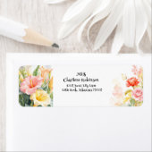 Mooie Mixed Spring Flowers Retouradres Etiket (Insitu)