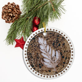 Mooie Mocha Bloemige Blad Kunst Boom Keramisch Ornament
