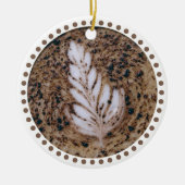 Mooie Mocha Floral Leaf Art-boom Keramisch Ornament (Voorkant)