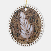 Mooie Mocha Floral Leaf Art-boom Keramisch Ornament (Links)