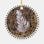 Mooie Mocha Floral Leaf Art-boom Keramisch Ornament (Achterkant)