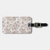 Mooie Mocha Mousse Bloemen Bagagelabel (Voorkant horizontaal)