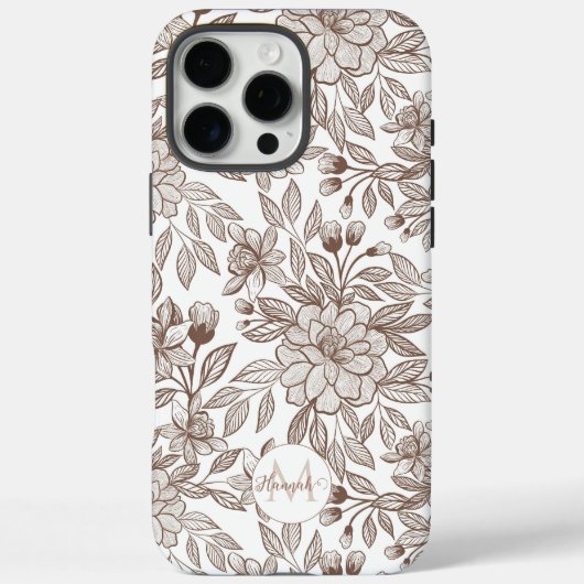Mooie Mocha Mousse Bloemen Case-Mate iPhone Case (Achterkant)