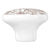 Mooie Mocha Mousse Bloemen Keramische Knop (Zijkant)