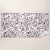 Mooie Mocha Mousse  Bloemen Strandlaken (Voorkant)