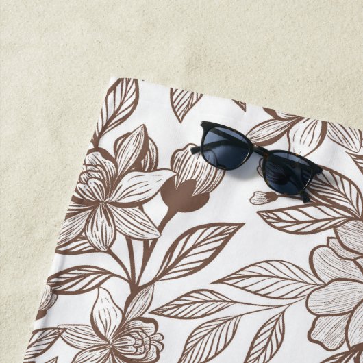 Mooie Mocha Mousse  Bloemen Strandlaken (In situ)