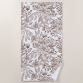 Mooie Mocha Mousse  Bloemen Strandlaken (Voorkant)