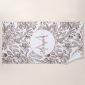 Mooie Mocha Mousse  Bloemen Strandlaken (Voorkant)