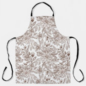 Mooie Mocha Mousse Vintage Bloemen Schort (Voorkant)