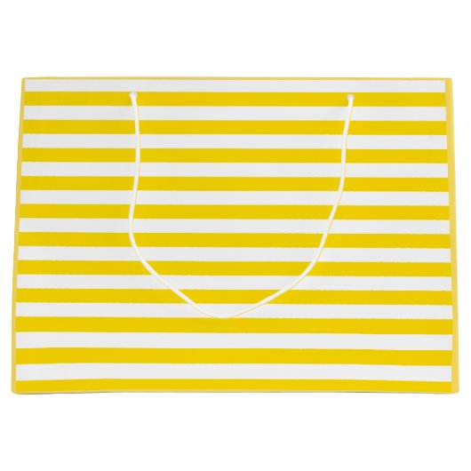 Mooie, modaal gele witte streep Sjabloon Groot Cadeauzakje (Voorkant)
