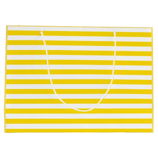 Mooie, modaal gele witte streep Sjabloon Groot Cadeauzakje (Achterkant)