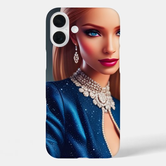 Mooie Mode Doll in Blue Dress Case-Mate iPhone Case (Achterkant)