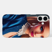 Mooie Mode Doll in Blue Dress Case-Mate iPhone Case (Achterkant (horizontaal))