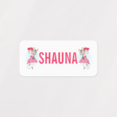Mooie mode meisje met Pug Labels (Design 1)