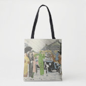 Mooie mode van 1930, straatscène tote bag (Voorkant)