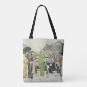 Mooie mode van 1930, straatscène tote bag (Achterkant)