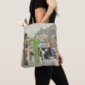Mooie mode van 1930, straatscène tote bag (Dichtbij)