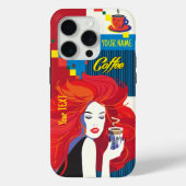 Mooie Mode Vrouw en Koffie POP-ART Trendy Case-Mate iPhone Case (Achterkant)