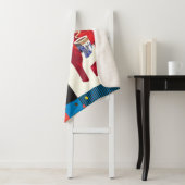 Mooie Mode vrouw met koffiebeker modern Sherpa Deken (In situ)