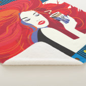 Mooie Mode vrouw met koffiebeker modern Sherpa Deken (3/4)