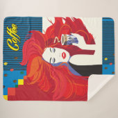 Mooie Mode vrouw met koffiebeker modern Sherpa Deken (Voorkant (horizontaal))