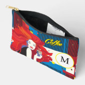 "Mooie Mode vrouw met koffiekopje" Monogram Etui (Open)