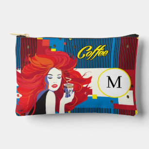 "Mooie Mode vrouw met koffiekopje" Monogram Etui