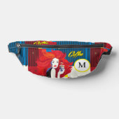 "Mooie Mode vrouw met koffiekopje" Monogram Heuptasje (Liggend)