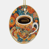 Mooie Modern Art Coffee Cup Ornament (Rechts)