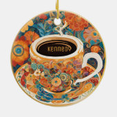Mooie Modern Art Coffee Cup Ornament (Achterkant)