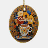 Mooie Modern Art Coffee Cup Ornament (Rechts)
