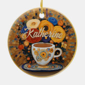 Mooie Modern Art Coffee Cup Ornament (Achterkant)