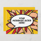 Mooie Moderne Aangepaste Tekstballon Aankondigingskaart (Voorkant / Achterkant)